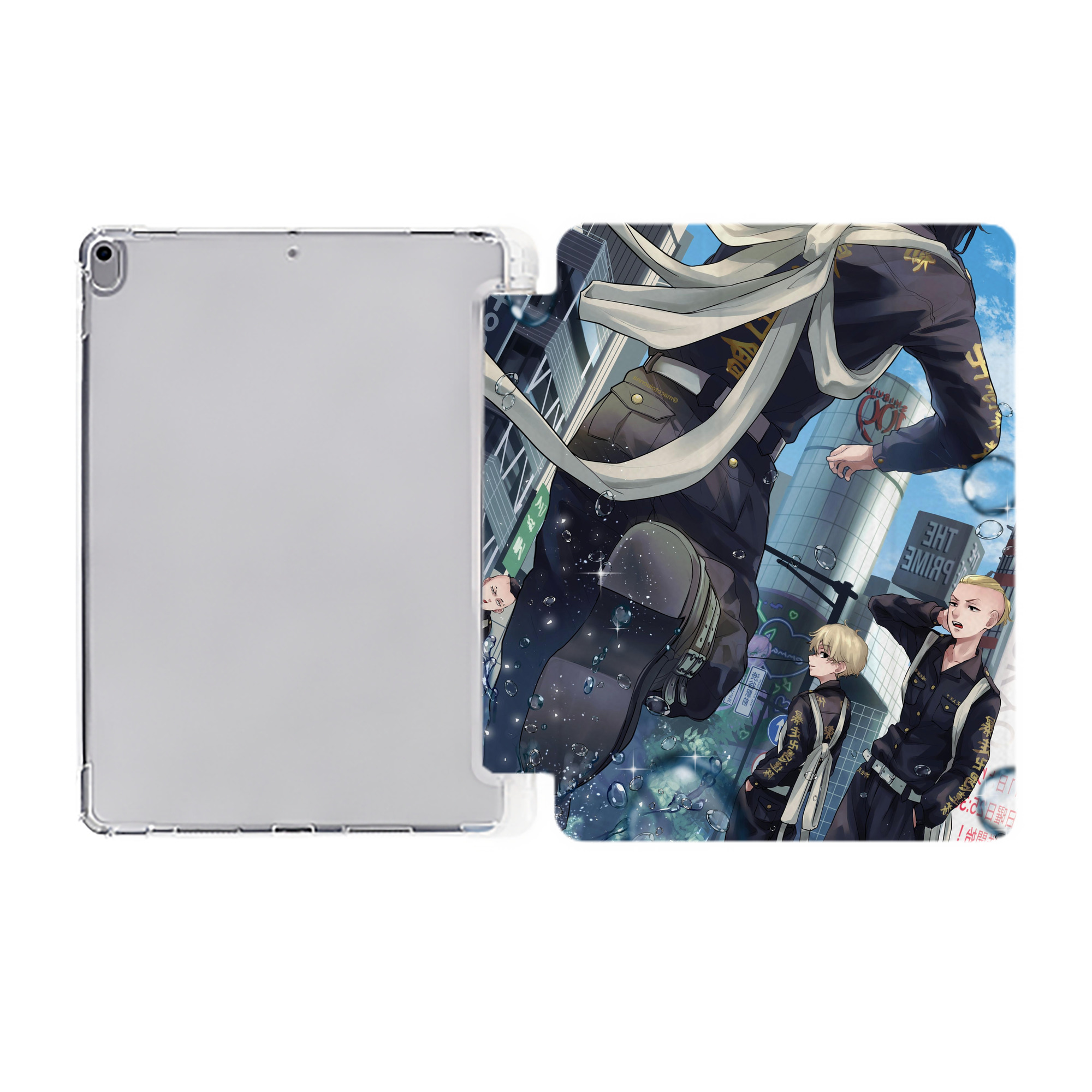 （画像用） 東京リベンジャーズ Tokyo Revengers IPad ケース ペン収納付き 三つ折りスタンド PUレザー×シリコン 対応機種9.5/10.5/10.9インチ